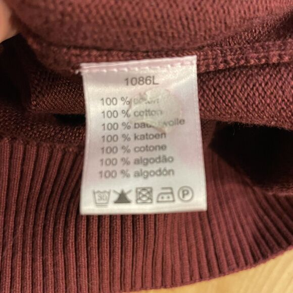 Lacoste Sweater Cotton‎ Hidden Buttons Long Sleeve Pullover Mens Size 6 - Picture 4 of 7